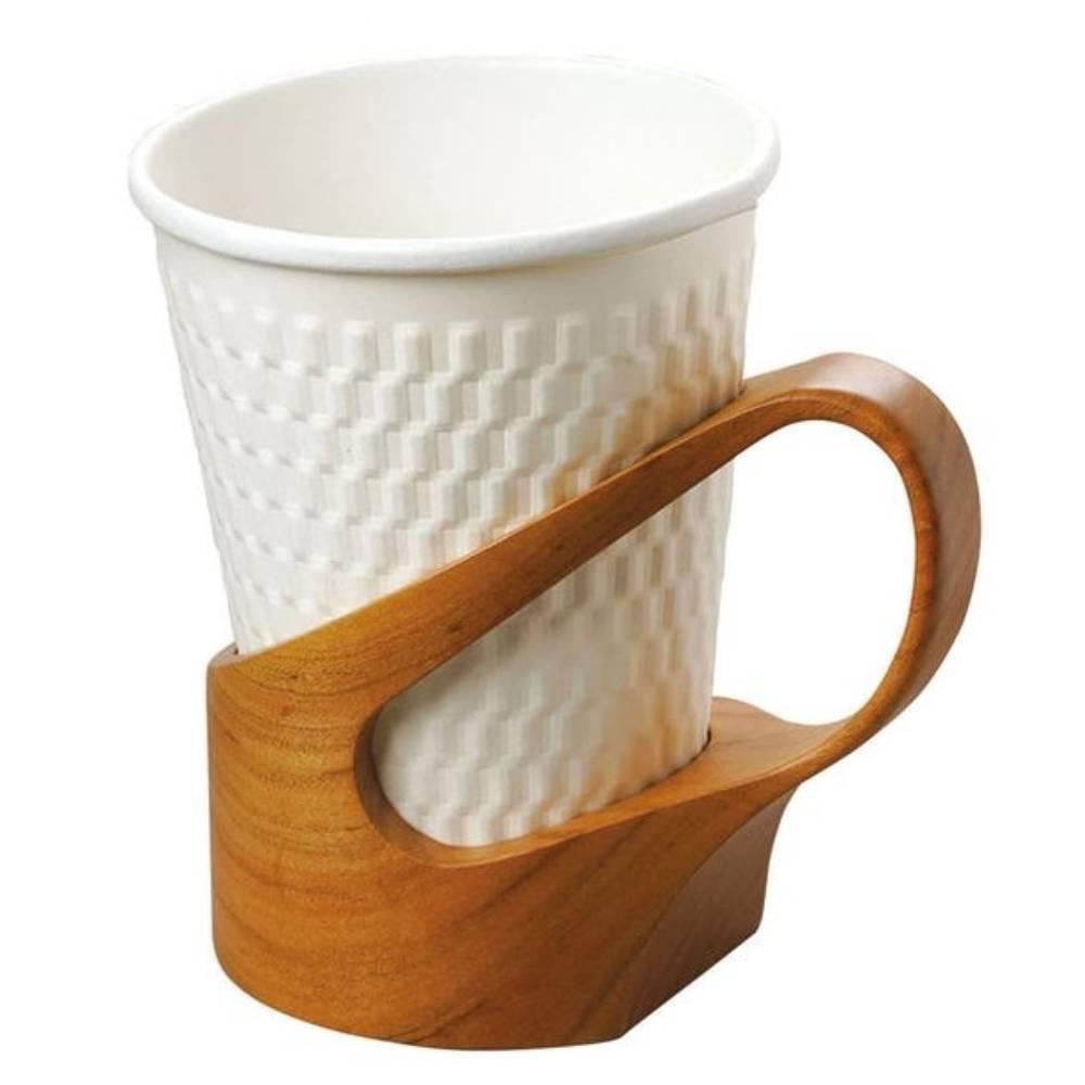 Artisan Hand-Carved Cherry Wood Cup Holder – Elegant Natural Tableware