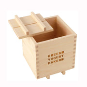 Handcrafted Yamako Hinoki wood Greek yogurt maker and strainer set with natural wood grain finish