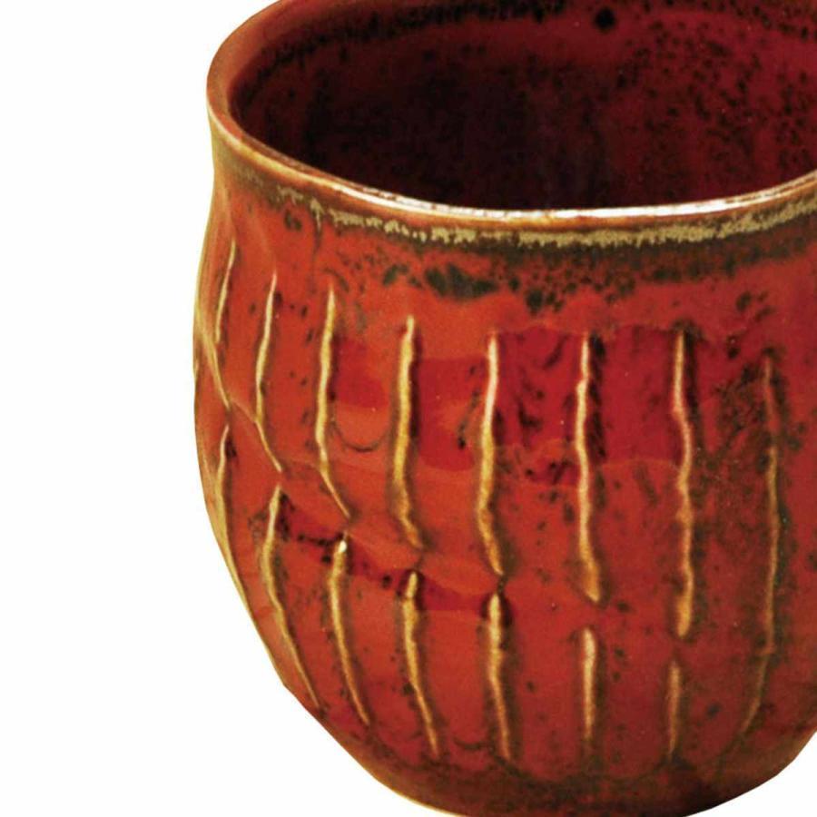 Yamaco Rustic Japanese Minoware Porcelain Teacup – Red & Yellow Handcrafted 220ml