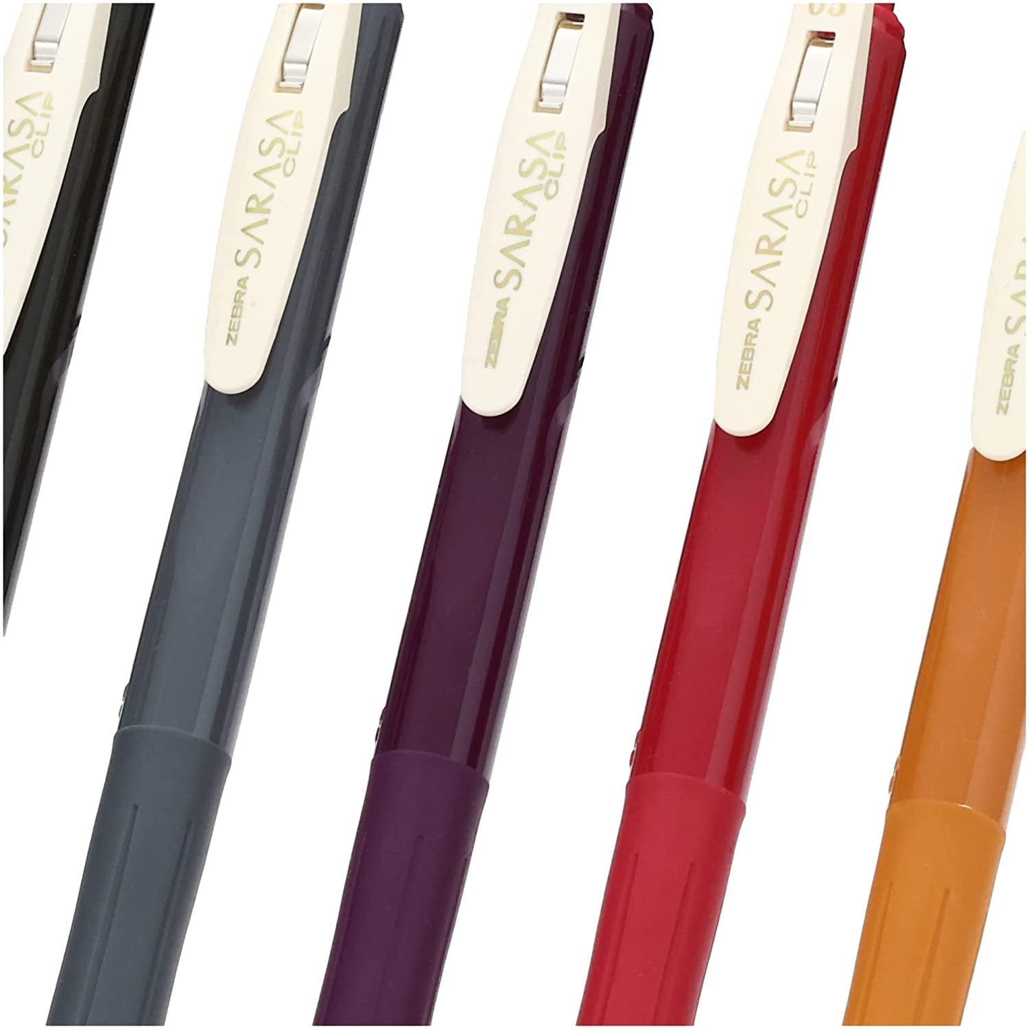 Zebra Sarasa Clip Vintage Color Gel Ink Pens 5‑Pack 0.5mm