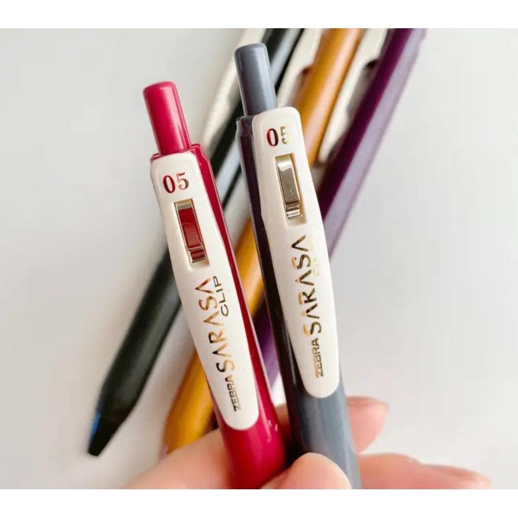 Zebra Sarasa Clip Vintage Color Gel Ink Pens 5‑Pack 0.5mm