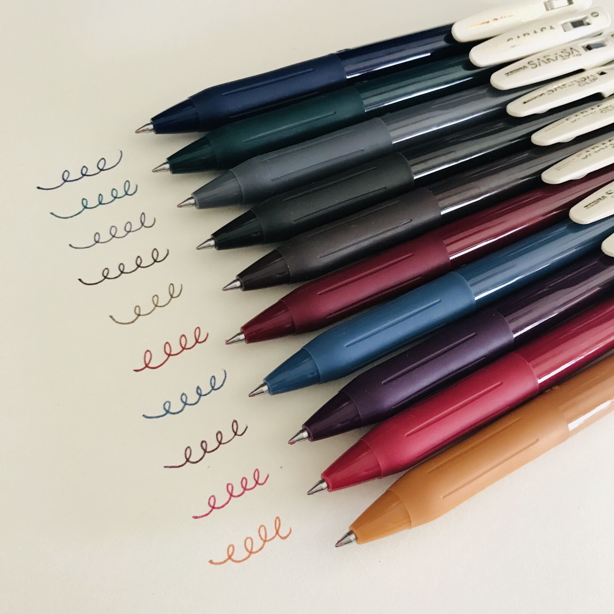 Zebra Sarasa Clip Vintage Color Gel Ink Pens 5‑Pack 0.5mm