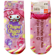 Sanrio My Melody x Chupa Chups Ankle Socks, Pink Cotton Blend, Women's 22-24 cm