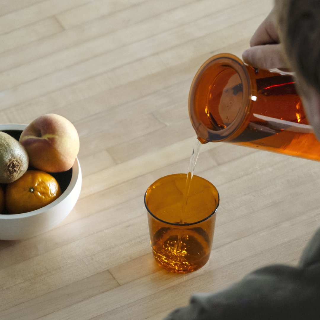 KINTO CAST AMBER Glass 250 mL, Amber Heat-Resistant Glass 250 mL for water or juice, Rated for Hot Water, Microwave and Dishwasher Safe, Made in China, 8 x 8 x 8 cm and 80 g, Amber
