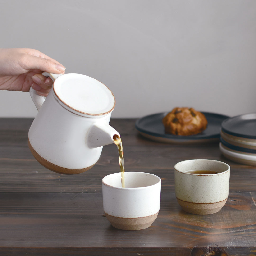 KINTO CLK-151 Porcelain Cup 75 mm, CLK-151 Porcelain Cup 75 mm in White, Beige or Black Holding 180 mL, Microwave and dishwasher safe, Made in Japan, 7.5 x 7.5 x 6 cm and 130 g, White or Beige or Black