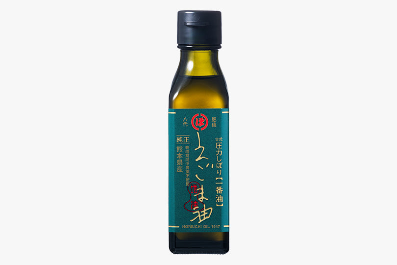 Horiuchi Kumamoto egoma oil105g bottle with green and gold label
