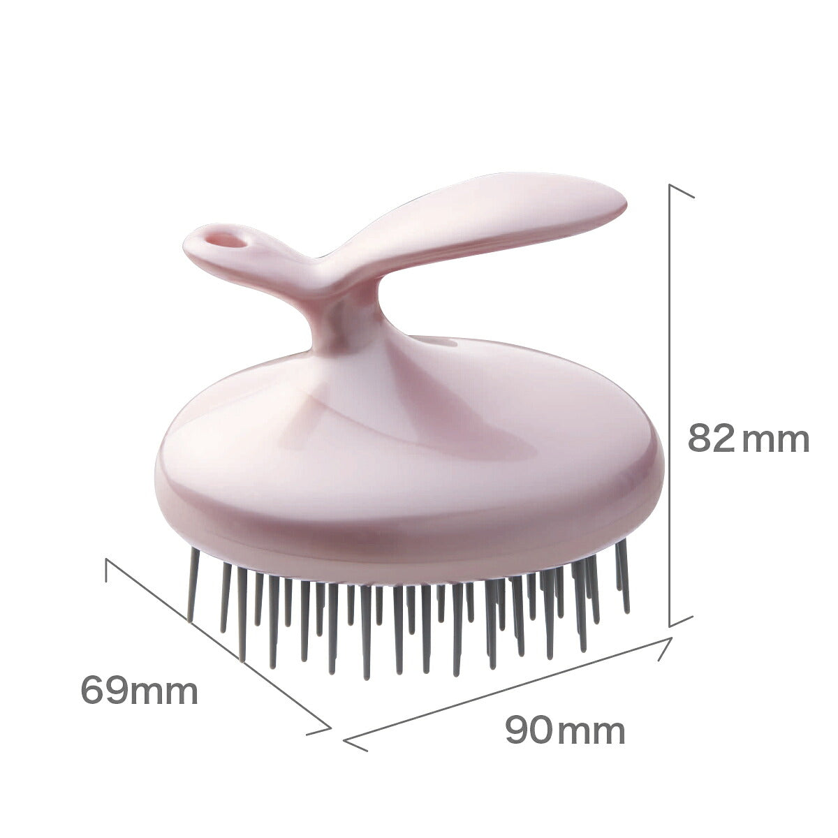 VESS KNS-600 Shampoo Brush, Hexagon-Pitch Resin Bristles for Long Hair, Hook Handle, Pink, Made in Japan