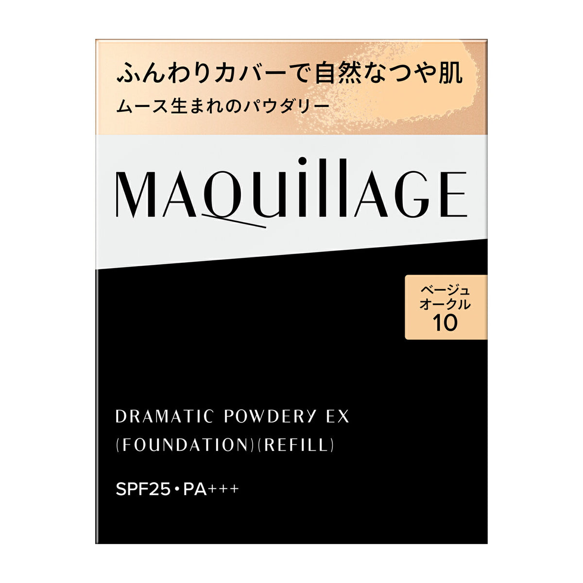 Maquillage Dramatic Powdery EX Foundation SPF25 PA+++ — Mousse-Made Powder Refill With Sponge, 9.3g, 8 Shades