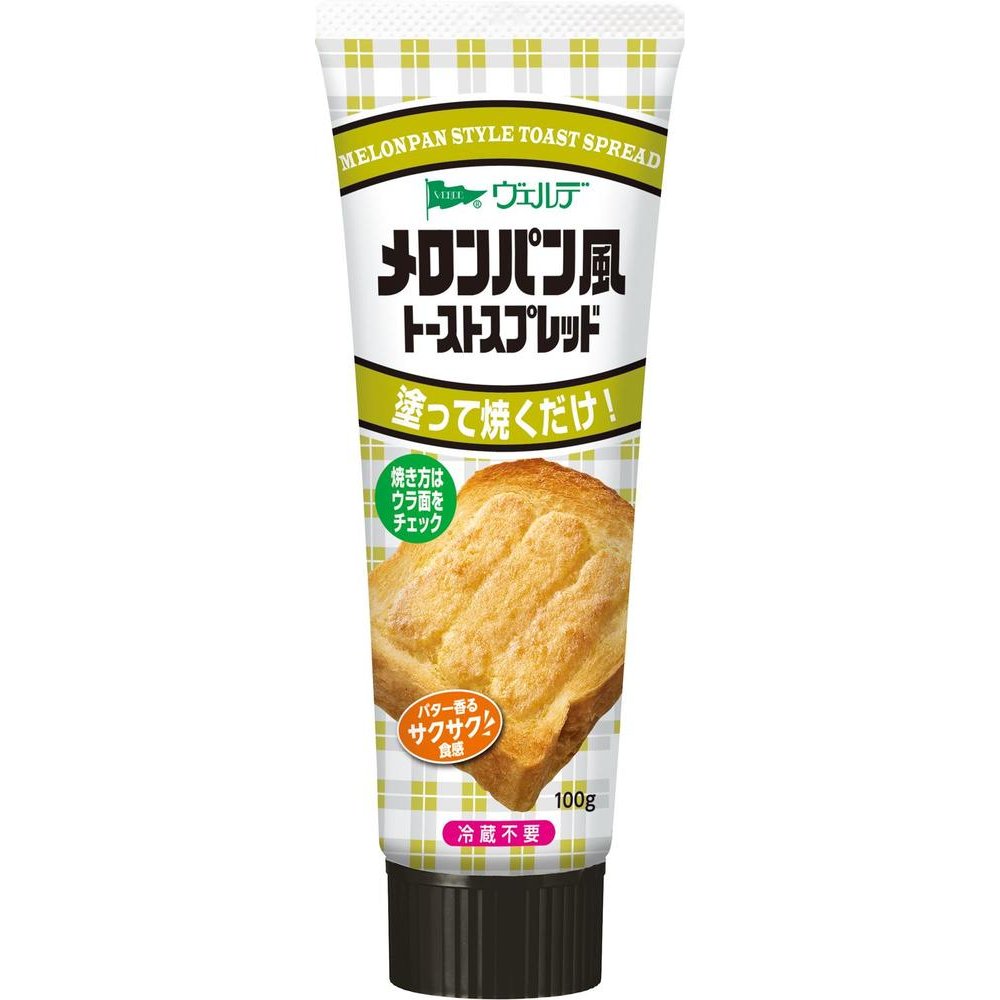 Verde crisp melon-style toast spread 100g — front tube and toast