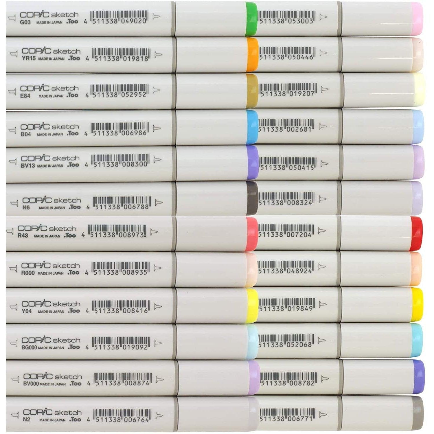 Copic Sketch Basic 24-color marker set — color assortment