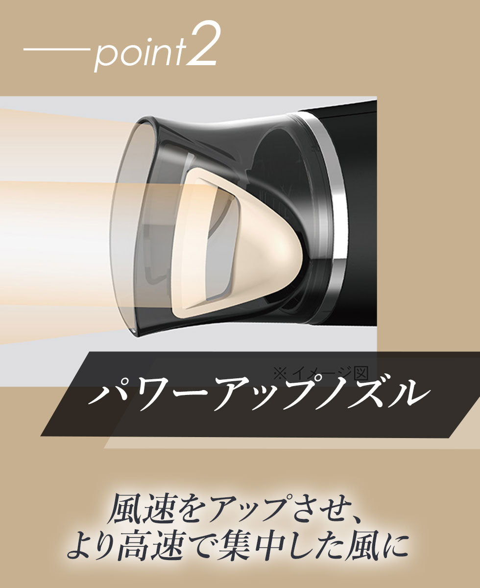 Koizumi KHD-9620 Negative-Ion Hair Dryer, Lightweight 400 g Folding Dryer with Turbo, 1200 W, Cool Air and Power-Up Nozzle, AC 100 V Only, Black or White