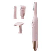 Koizumi KLC-0750 Ladies Shaver, Battery-Powered Face, Brow and Body Shaver with Washable Attachments and Cap, AAA Battery Not Included, Pink or Gold