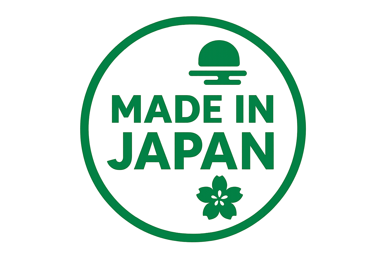 Made in Japan green icon vector style