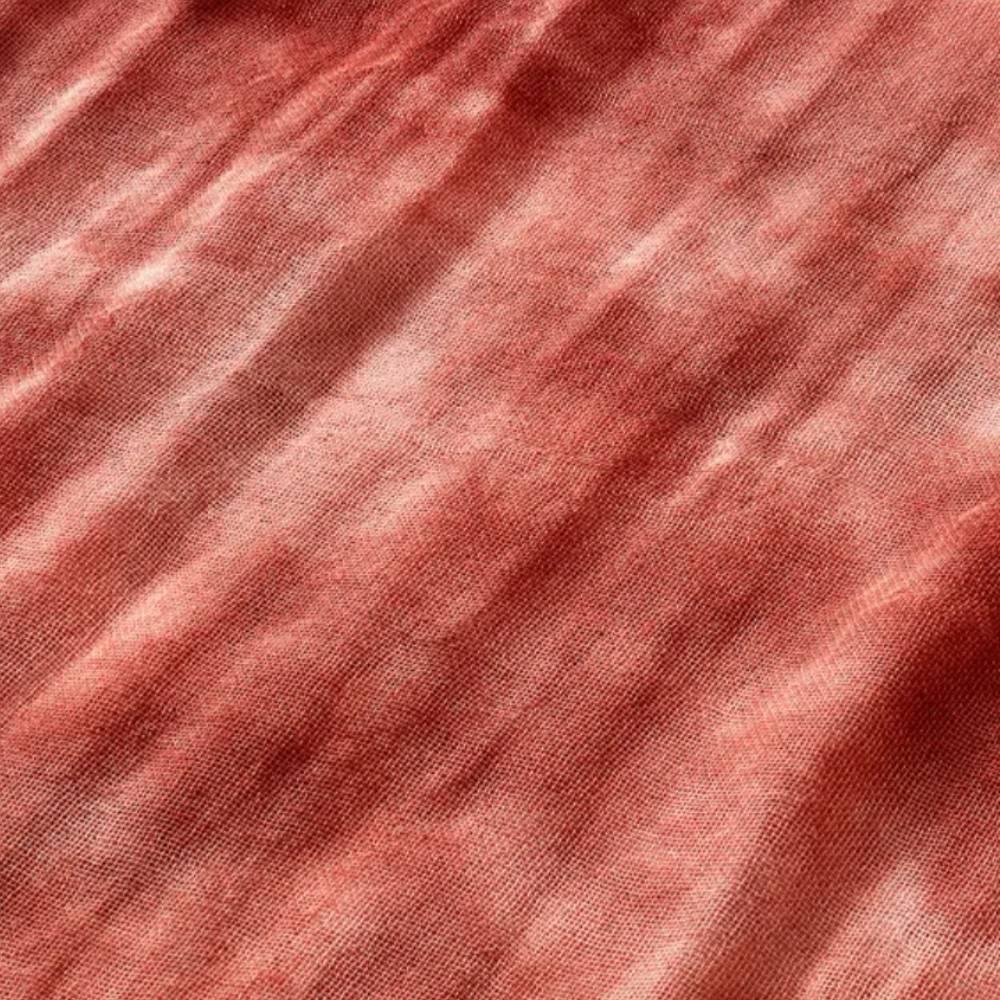 Orim hand-dyed red cotton scarf — styling view