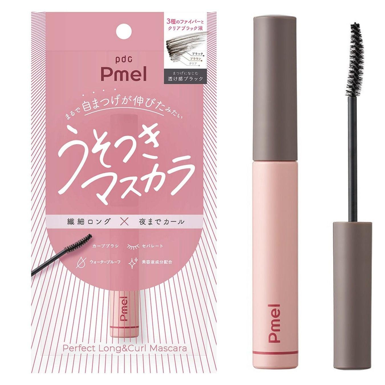 Pmel sheer black waterproof mascara — front view