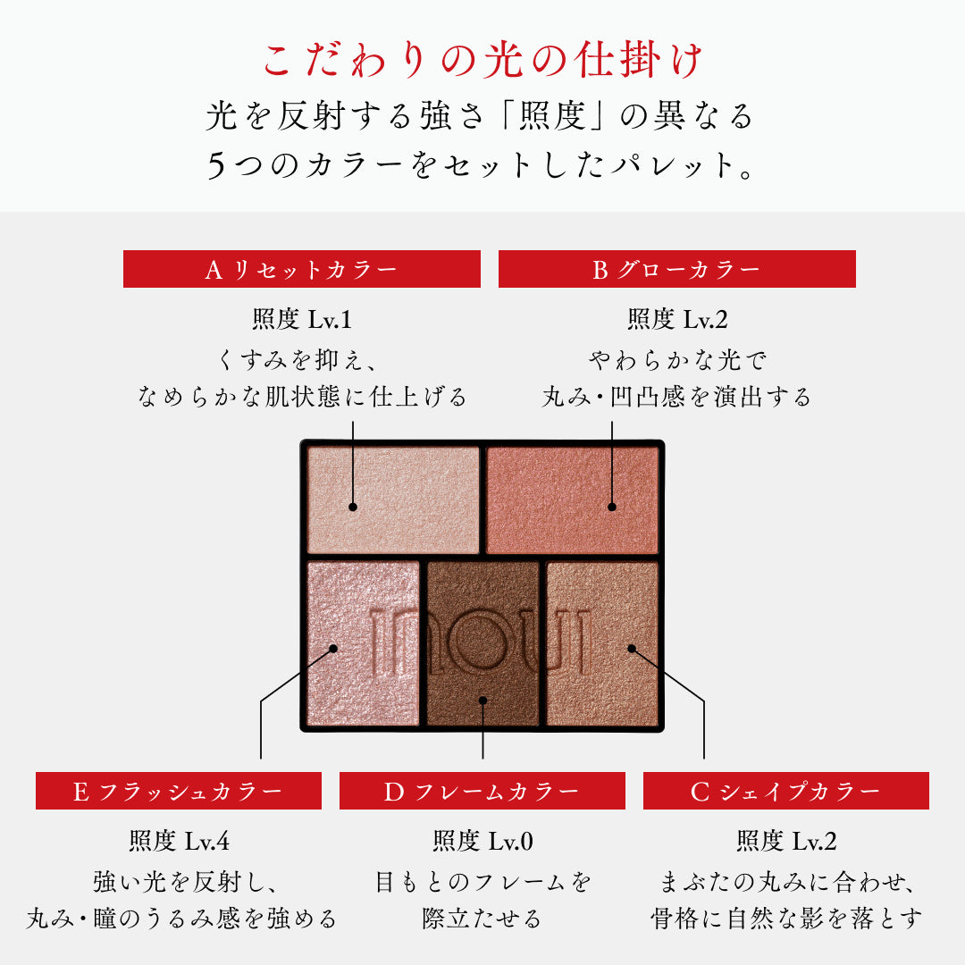 INOUI Eyes — Five-Color Eyeshadow Palette With Tip And Brush 5g