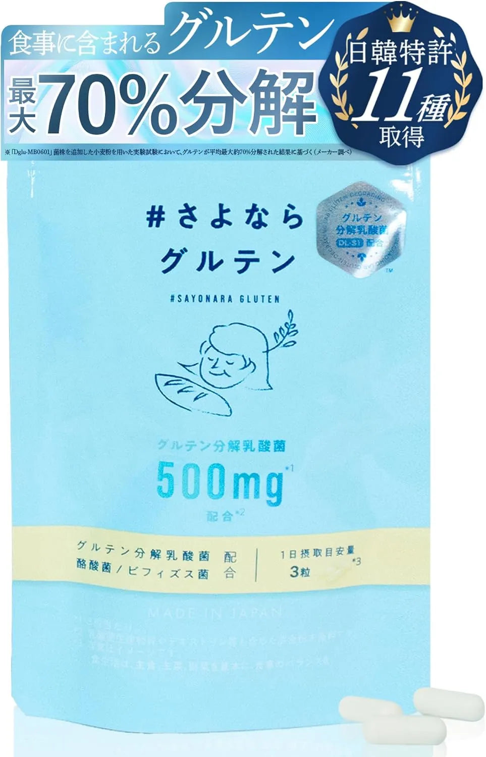 Sayonara Gluten Digestive Enzyme Probiotic Supplement 500mg