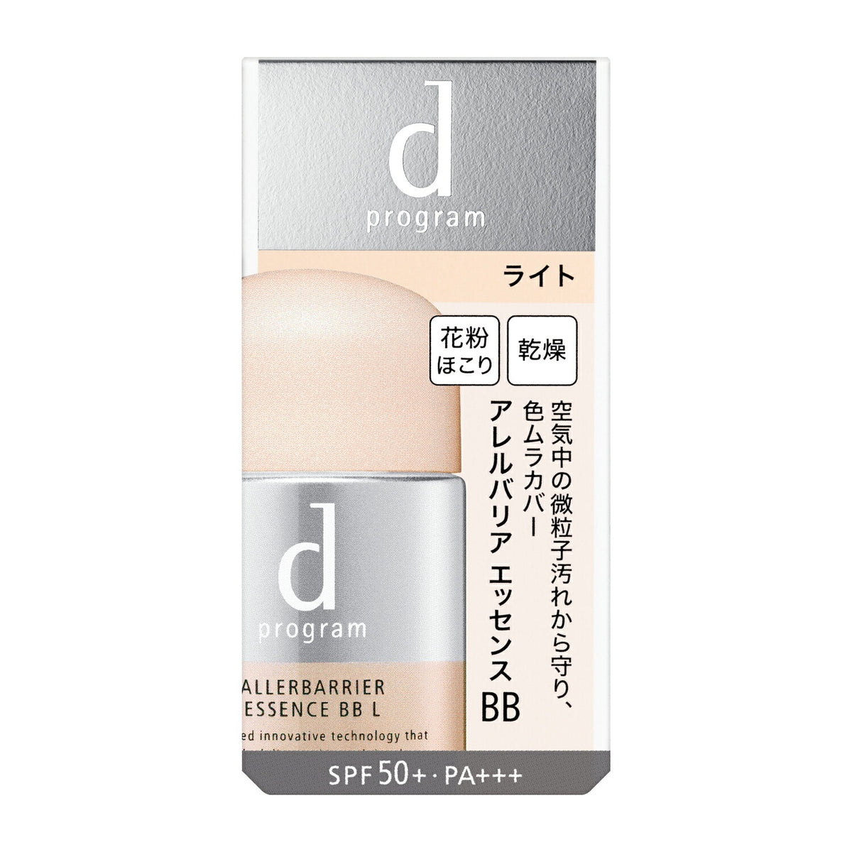 d program Allerbarrier Essence BB, Tinted Daytime Protective Serum and Makeup Base for Sensitive Skin, SPF50+ PA+++, 30mL, Light or Medium