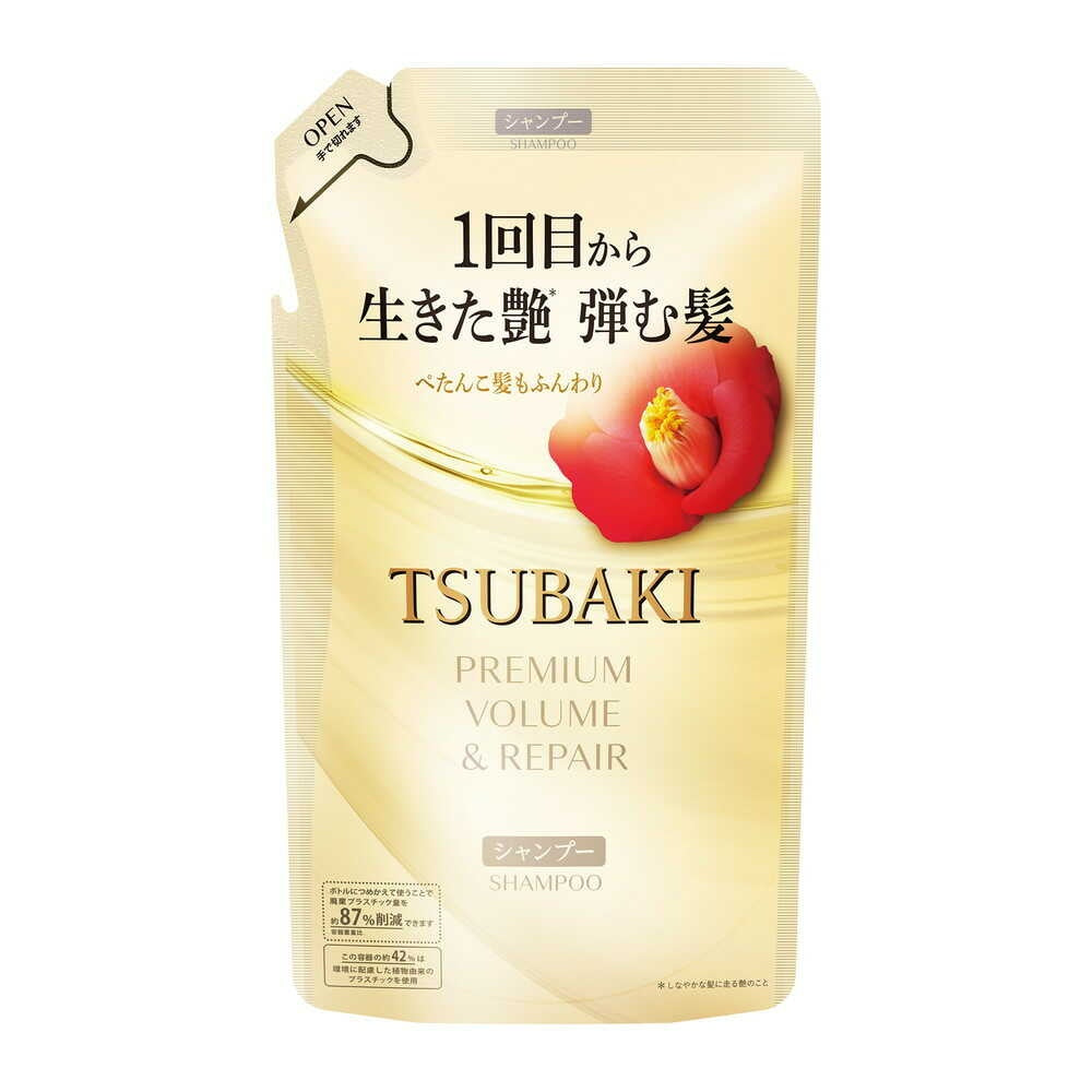 Tsubaki Premium Volume & Repair Shampoo, Camellia Oil Care for Glossy, Bouncy Hair, Floral Camellia Scent, 450mL Pump or 300mL, 600mL, 900mL Refill