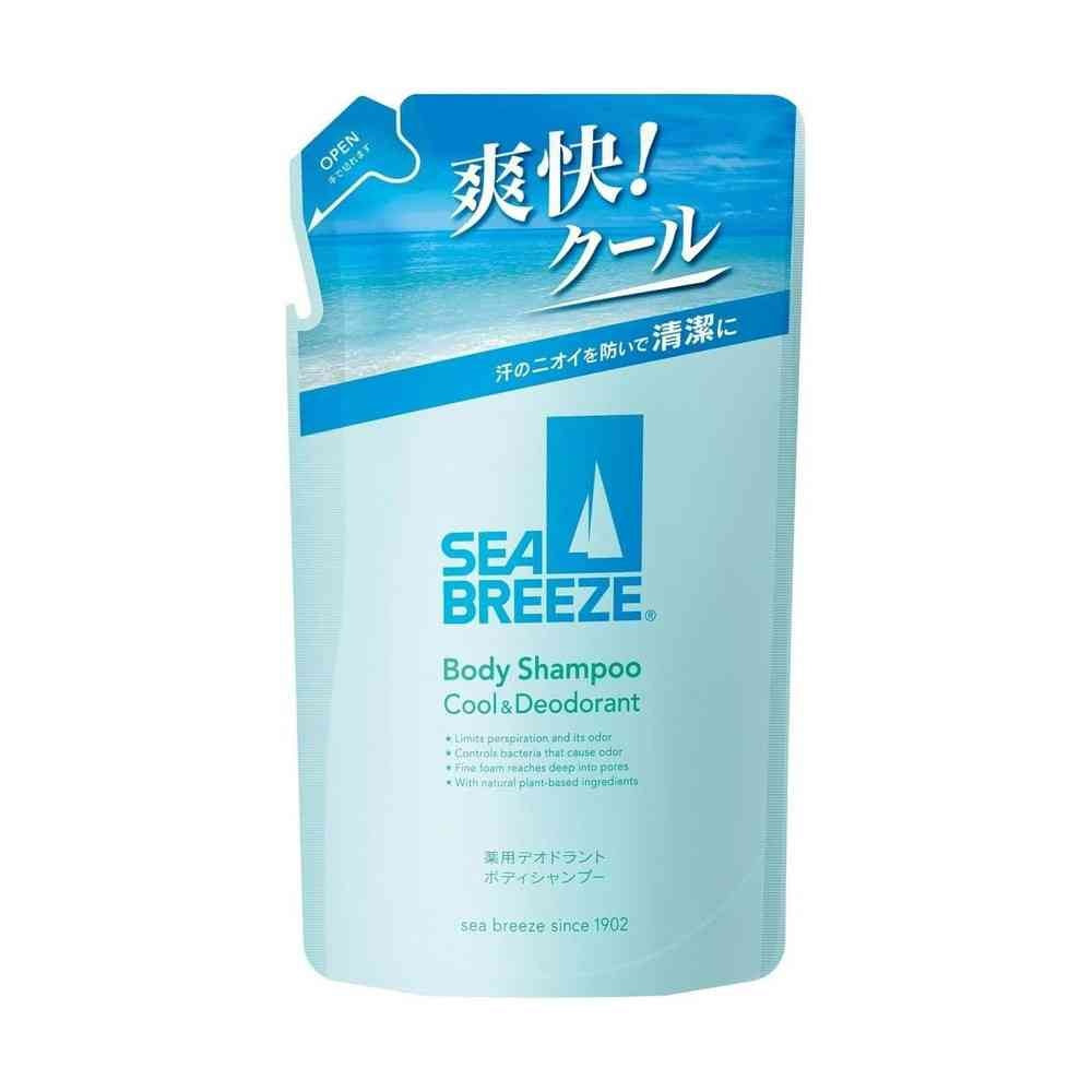 Sea Breeze Medicated Cool & Deodorant Body Shampoo F, Refreshing Body Wash That Blocks Sweat Odor, 490mL Pump or 330mL Refill
