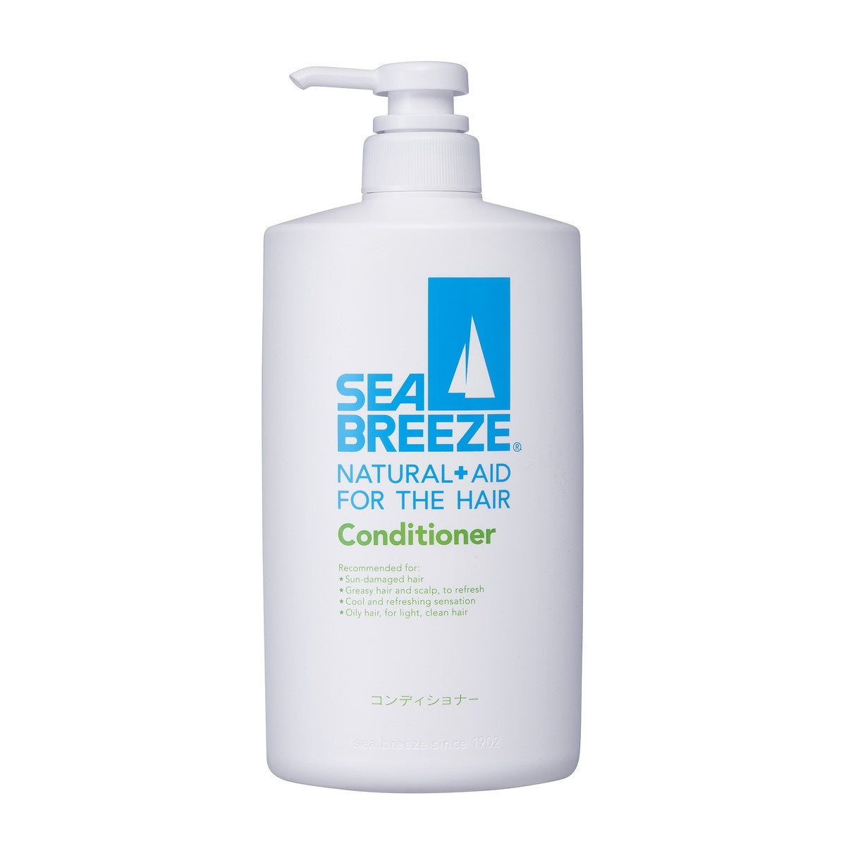 Sea Breeze Natural+Aid Conditioner, Refreshing Conditioner for Light, Smooth Hair with an Aquatic Citrus Scent, 600mL Pump or 400mL Refill