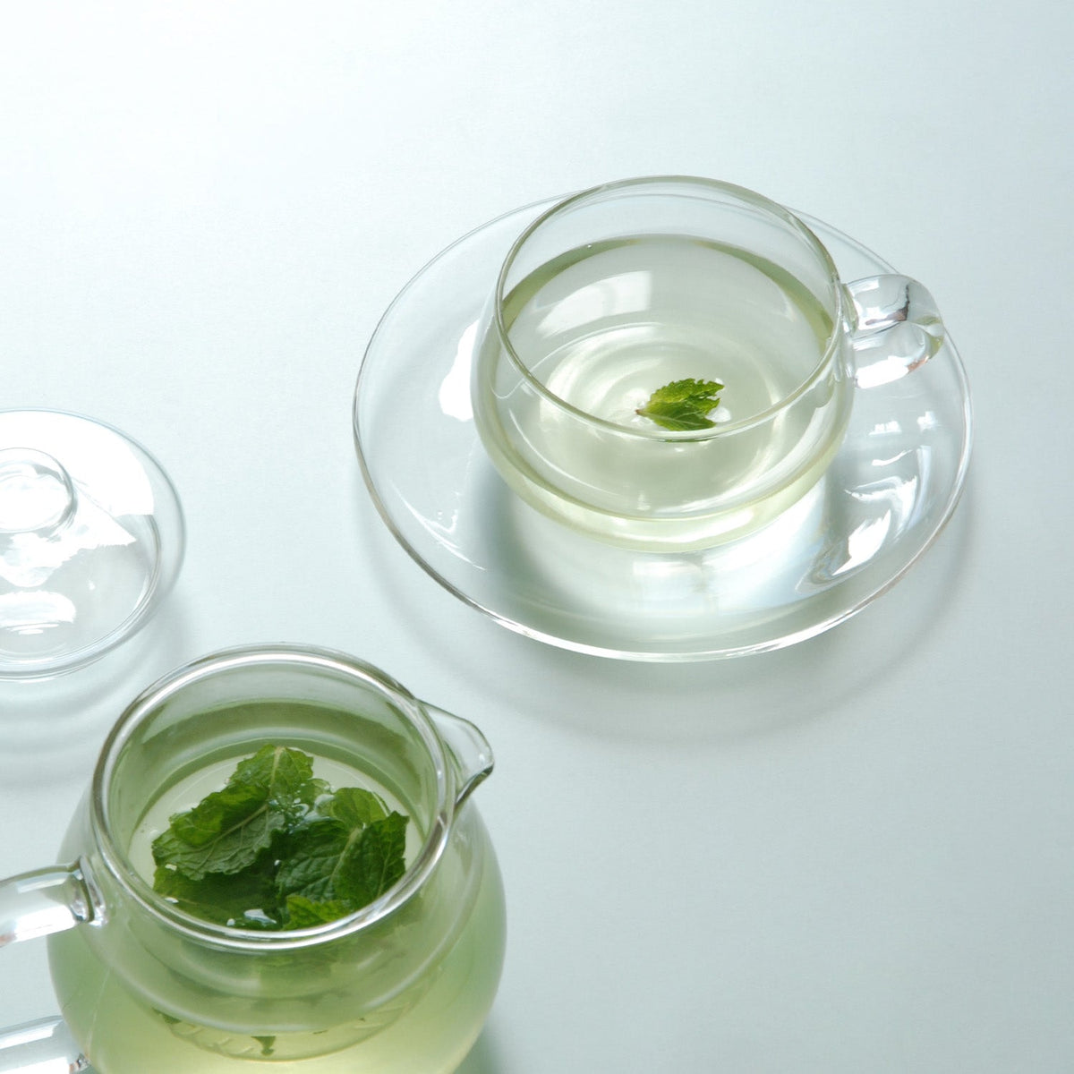 KINTO UNITEA Glass Saucer 150 mm, Clear Heat-Resistant Glass Saucer 150 mm for Cups and Teapots, Microwave and Dishwasher Safe, Made in China, 15 x 15 x 1 cm and 110 g, Clear