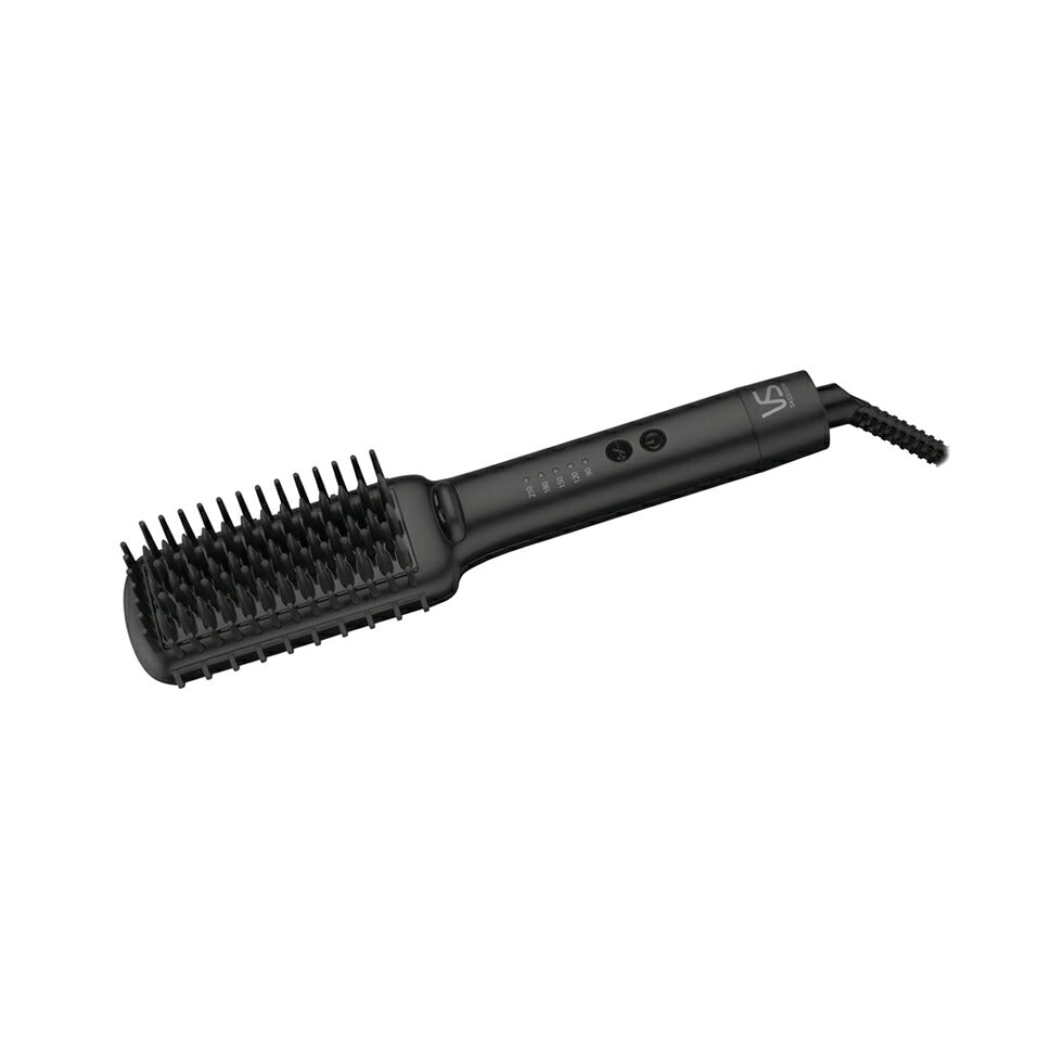 Koizumi VSI-1060 Hair Straightening Brush, Ion Heat Brush with 5 Temperature Settings from 90 to 210 C, Swivel Cord and 30-Minute Auto-Off, AC 100-240 V, Black