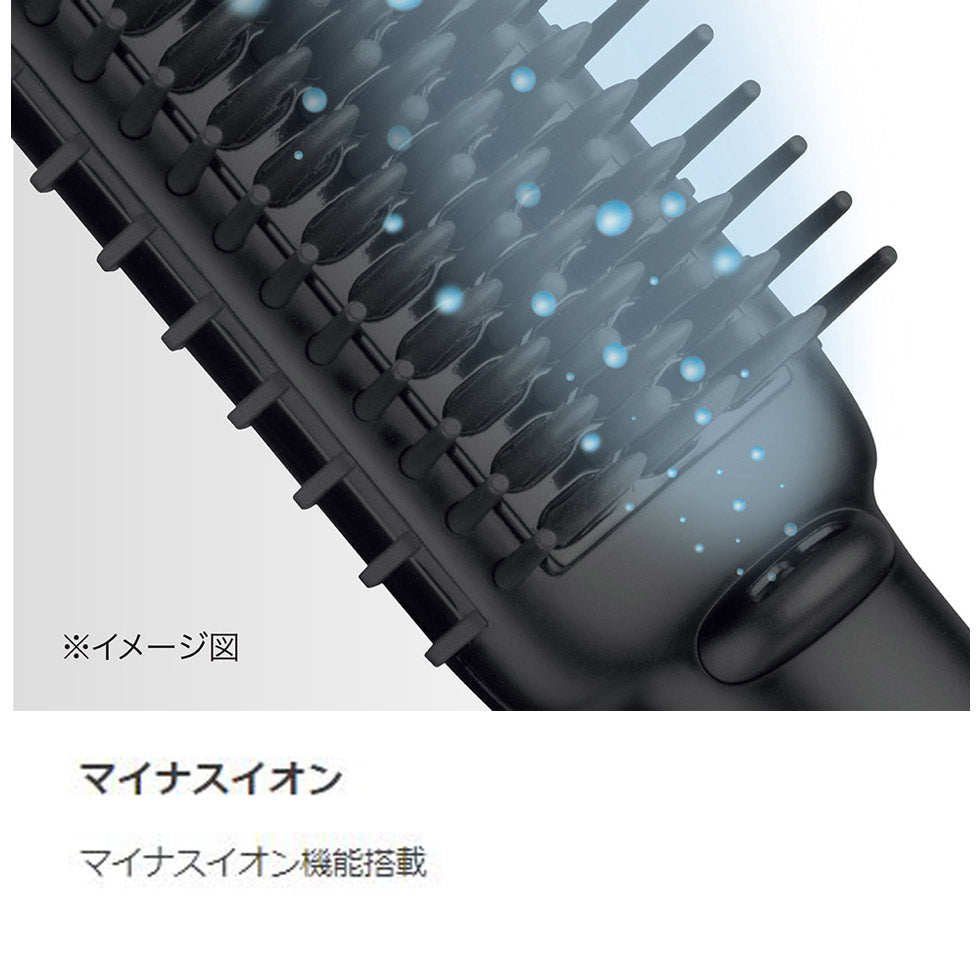 Koizumi VSI-1060 Hair Straightening Brush, Ion Heat Brush with 5 Temperature Settings from 90 to 210 C, Swivel Cord and 30-Minute Auto-Off, AC 100-240 V, Black