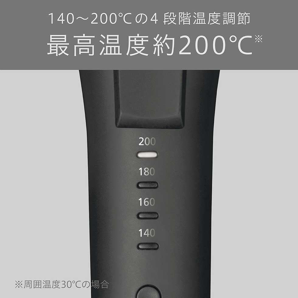 Koizumi VSI-2514 and VSI-3214 Curl Iron, Ceramic-Coated 25 mm or 32 mm Pipe, 4 Temperature Steps from 140 to 200 C, Swivel Cord and 60-Minute Auto-Off, AC 100-240 V, Black